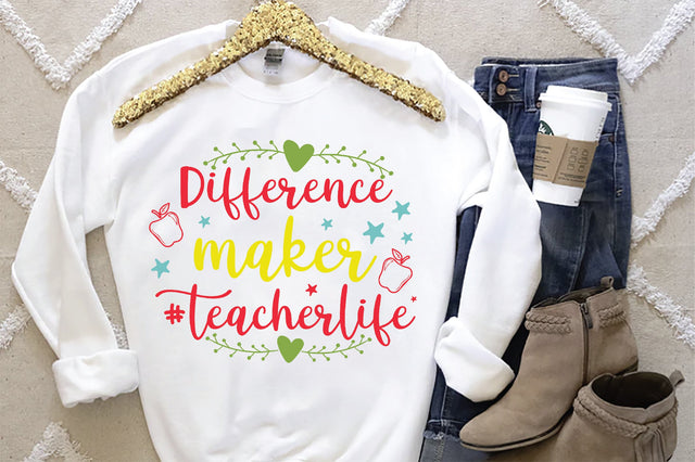 Difference Maker #teacherlife SVG SVG Creativeart88 