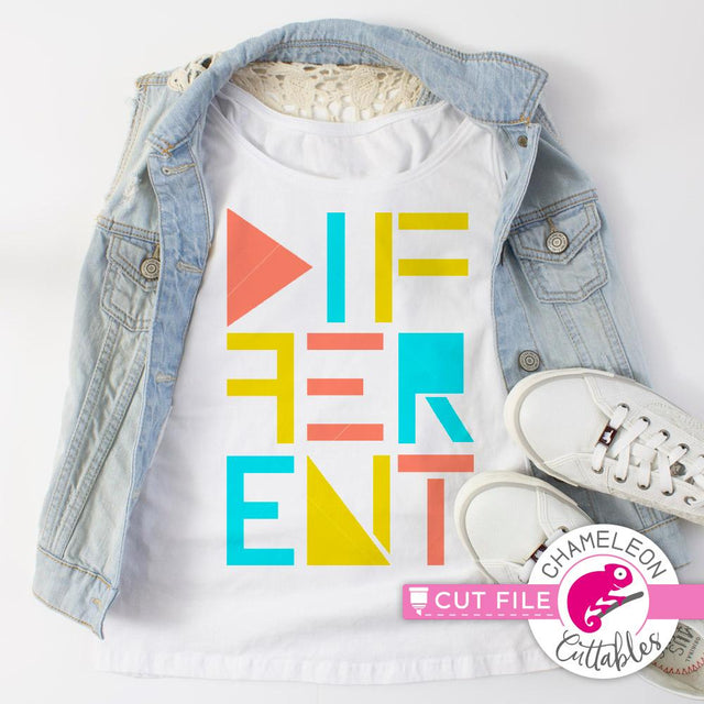 Different - Inspirational Quote File - SVG PNG DXF EPS JPEG SVG Chameleon Cuttables 