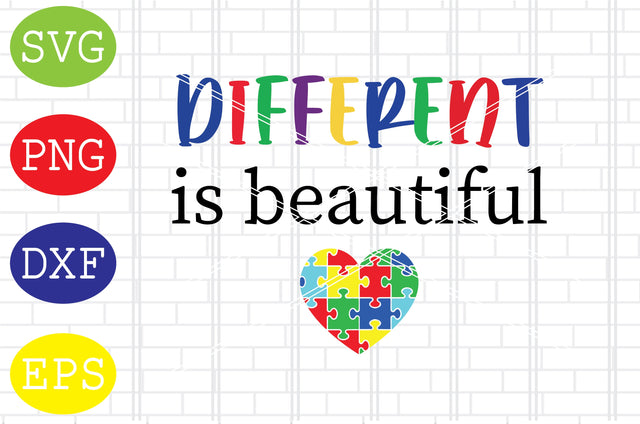 Different is Beautiful Svg, Autism Puzzle Svg, Autism Love Svg, Png, Eps, Dxf Files SVG DigitalSvgFiles 