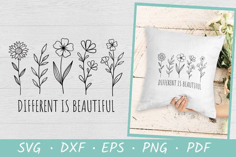 Different is Beautiful | Wildflower SVG | Flowers SVG SVG Irina Ostapenko 