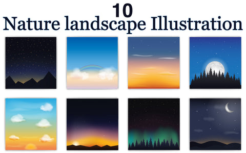 Different Nature landscape collection SVG naemmiah021 