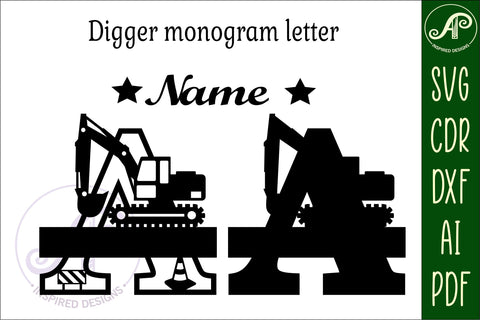 Digger Capital Monogram Letter A SVG SVG APInspireddesigns 