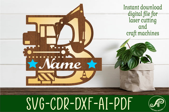 Digger Capital Monogram Letter B SVG SVG APInspireddesigns 