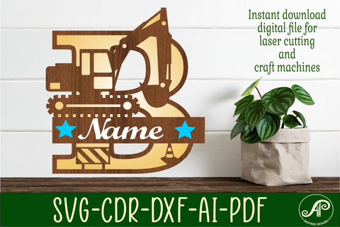 Digger Capital Monogram Letter B SVG SVG APInspireddesigns 