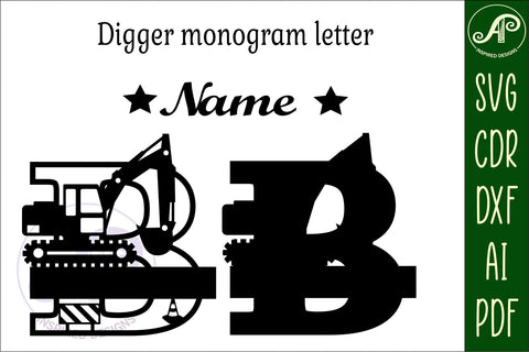 Digger Capital Monogram Letter B SVG SVG APInspireddesigns 
