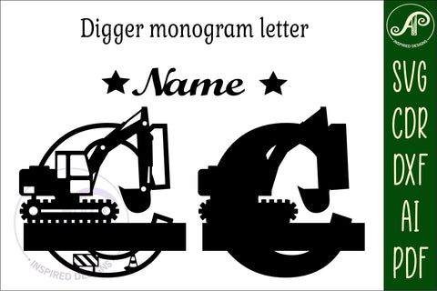 Digger Capital Monogram Letter C SVG SVG APInspireddesigns 