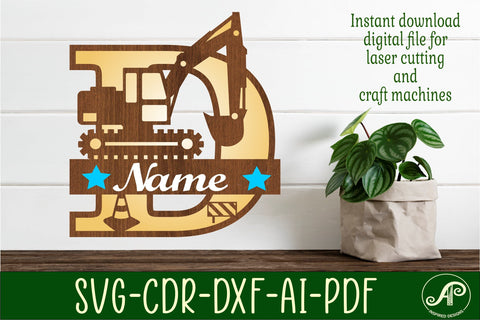 Digger Capital Monogram Letter D SVG SVG APInspireddesigns 