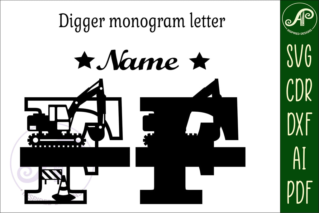 Digger Capital Monogram Letter F SVG - So Fontsy