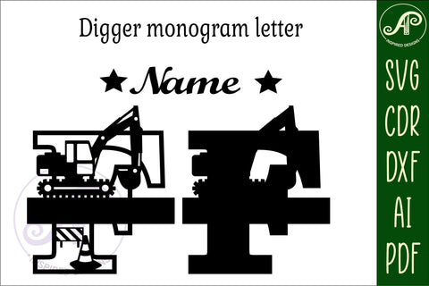 Digger Capital Monogram Letter F SVG SVG APInspireddesigns 