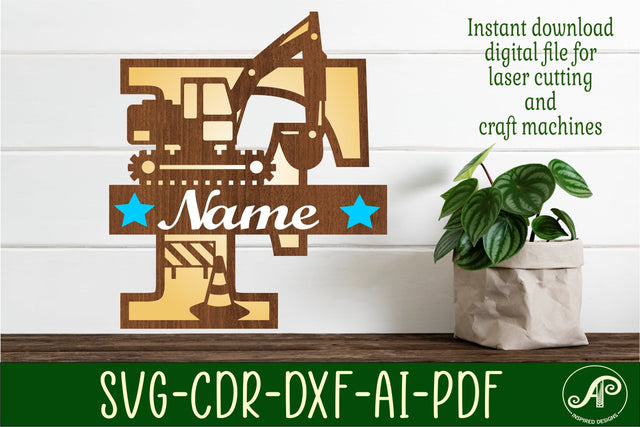 Digger Capital Monogram Letter F SVG SVG APInspireddesigns 