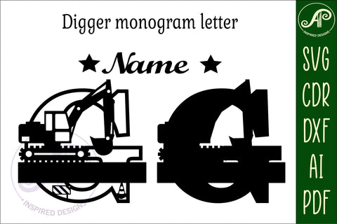 Digger Capital Monogram Letter G SVG SVG APInspireddesigns 