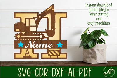 Digger Capital Monogram Letter H SVG SVG APInspireddesigns 