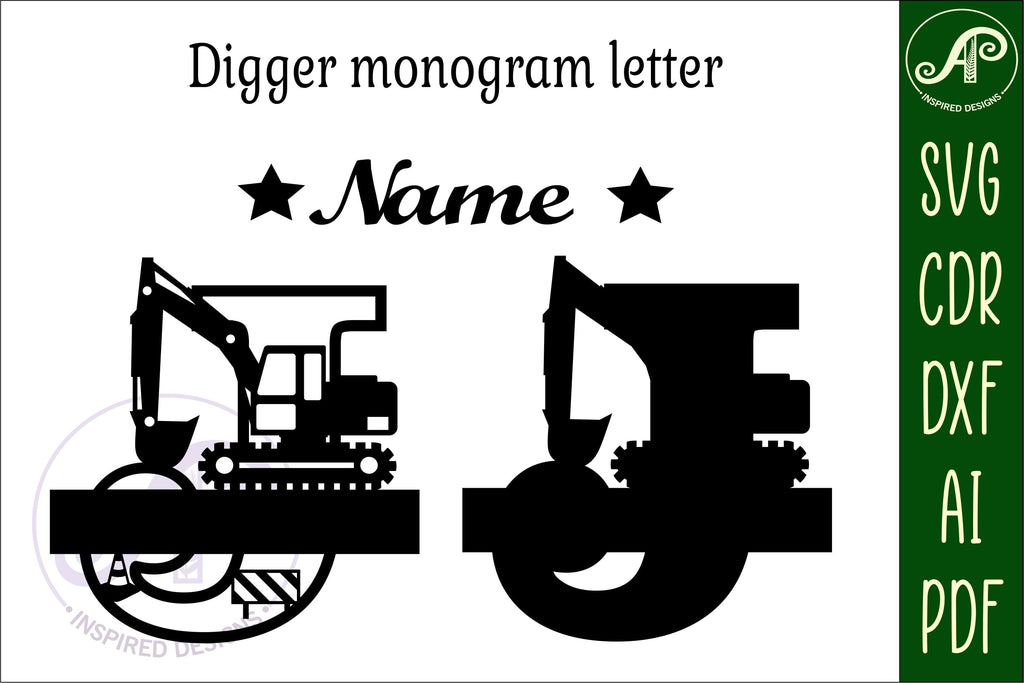 Digger Capital Monogram Letter J SVG - So Fontsy