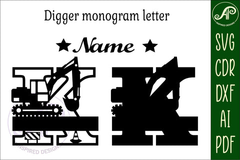 Digger Capital Monogram Letter K SVG SVG APInspireddesigns 