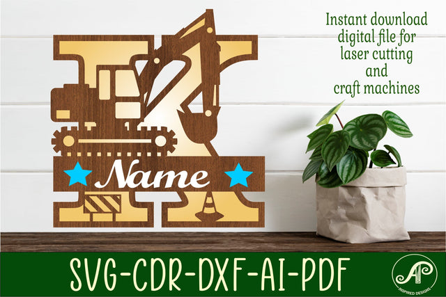 Digger Capital Monogram Letter K SVG SVG APInspireddesigns 