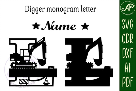 Digger Capital Monogram Letter L SVG SVG APInspireddesigns 
