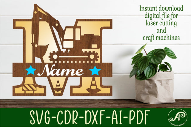 Digger Capital Monogram Letter M SVG SVG APInspireddesigns 