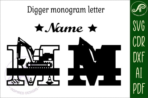 Digger Capital Monogram Letter M SVG SVG APInspireddesigns 