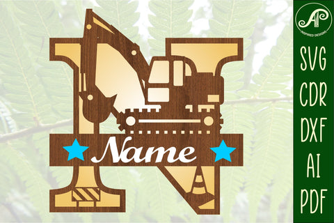 Digger Capital Monogram Letter N SVG SVG APInspireddesigns 