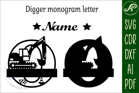 Digger Capital Monogram Letter O SVG SVG APInspireddesigns 