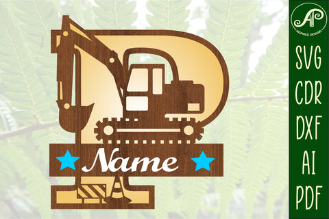 Digger Capital Monogram Letter P SVG SVG APInspireddesigns 