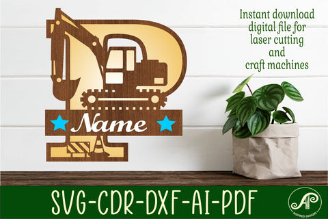 Digger Capital Monogram Letter P SVG SVG APInspireddesigns 