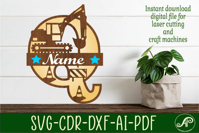 Digger Capital Monogram Letter Q SVG SVG APInspireddesigns 