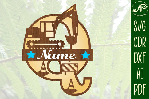 Digger Capital Monogram Letter Q SVG SVG APInspireddesigns 