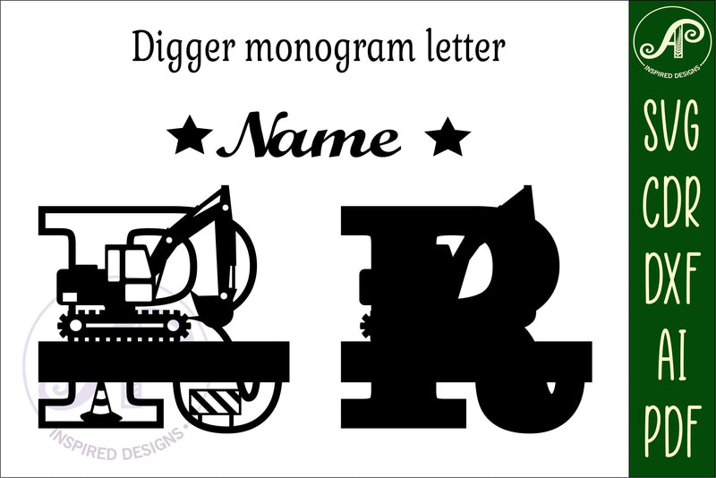 Digger Capital Monogram Letter R SVG - So Fontsy