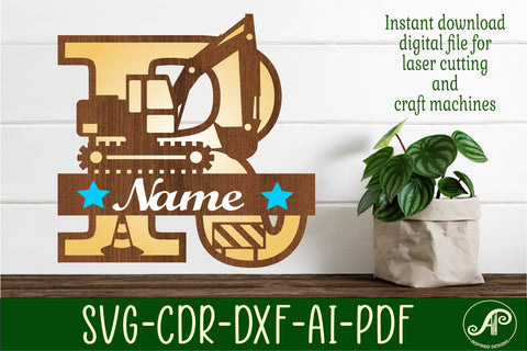 Digger Capital Monogram Letter R SVG SVG APInspireddesigns 