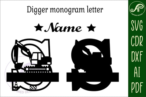 Digger Capital Monogram Letter S SVG SVG APInspireddesigns 