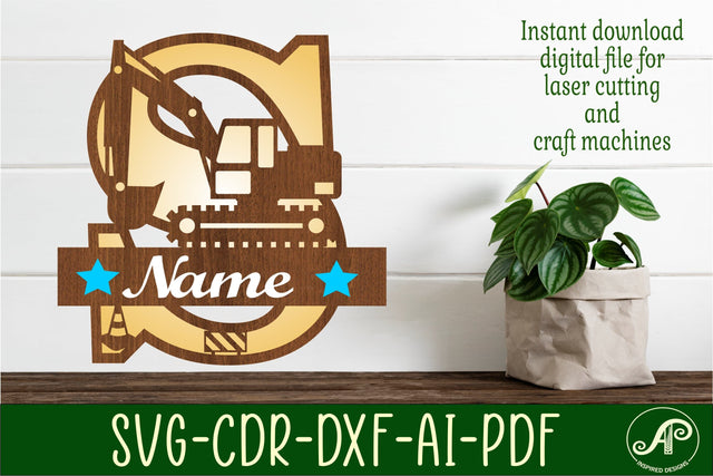 Digger Capital Monogram Letter S SVG SVG APInspireddesigns 