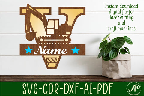 Digger Capital Monogram Letter V SVG SVG APInspireddesigns 