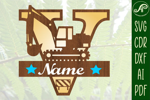 Digger Capital Monogram Letter V SVG SVG APInspireddesigns 