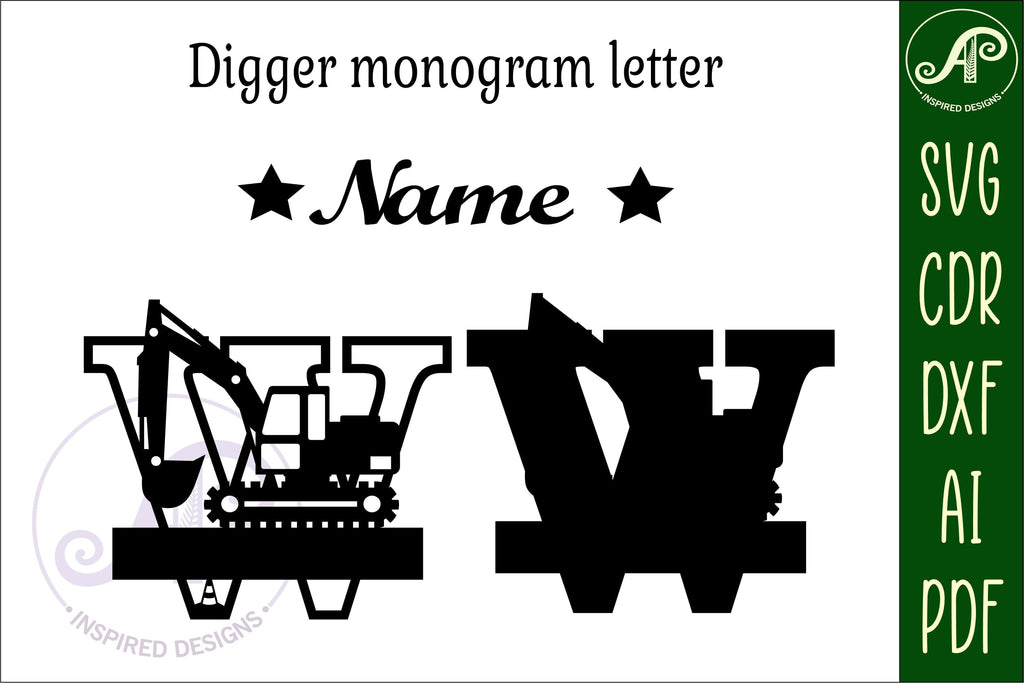 Digger Capital Monogram Letter W SVG - So Fontsy
