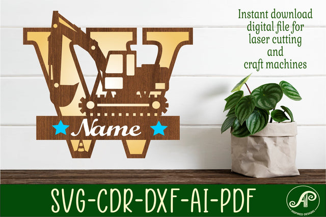 Digger Capital Monogram Letter W SVG SVG APInspireddesigns 