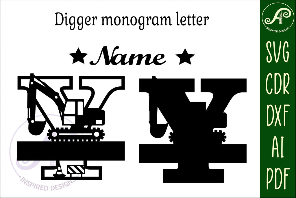 Digger Capital Monogram Letter Y SVG - So Fontsy
