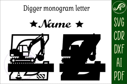 Digger Capital Monogram Letter Z SVG SVG APInspireddesigns 
