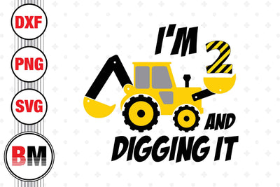 Digging It 2nd Birthday Construction SVG, PNG, DXF Files SVG BMDesign 