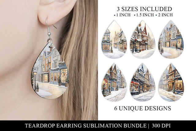 Digital Download Christmas Earring, Christmas Earring Bundle Sublimation BijouBay 
