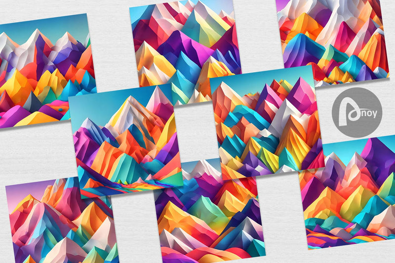 Digital Paper 3D mountain landscape - So Fontsy