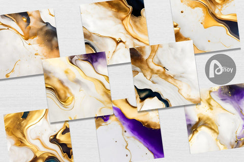 Digital Paper Alcohol Ink Gold Splash Digital Pattern artnoy 