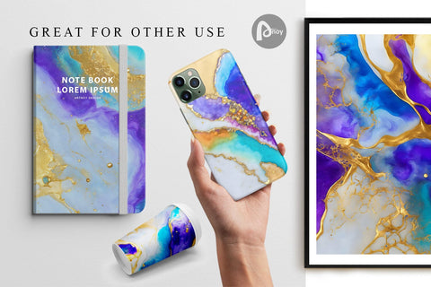 Digital Paper Alcohol Ink Iridescent Digital Pattern artnoy 