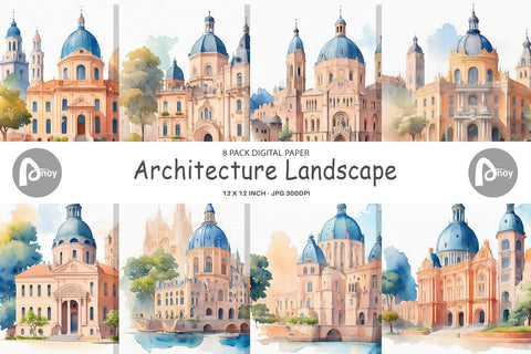 Digital Paper Architecture Landscape Digital Pattern artnoy 