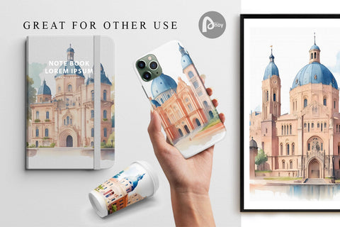 Digital Paper Architecture Landscape Digital Pattern artnoy 