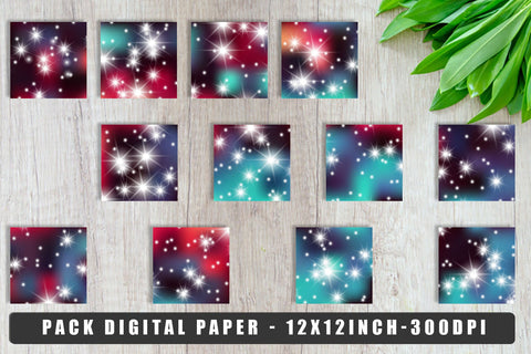 Digital paper Background Space Galaxy and sparkle light Digital Pattern artnoy 