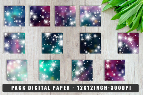 Digital paper Background Space Galaxy and sparkle light Digital Pattern artnoy 