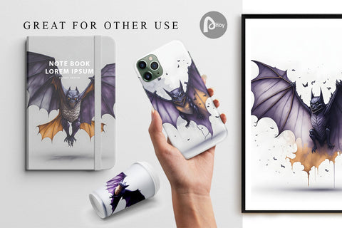 Digital Paper Bat Halloween Digital Pattern artnoy 