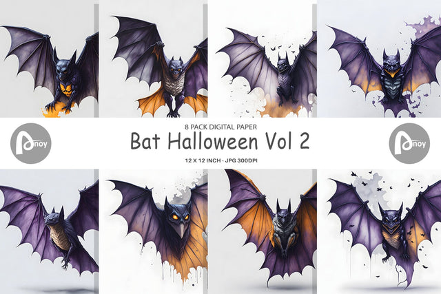 Digital Paper Bat Halloween Digital Pattern artnoy 