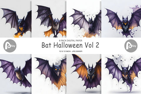 Digital Paper Bat Halloween Digital Pattern artnoy 